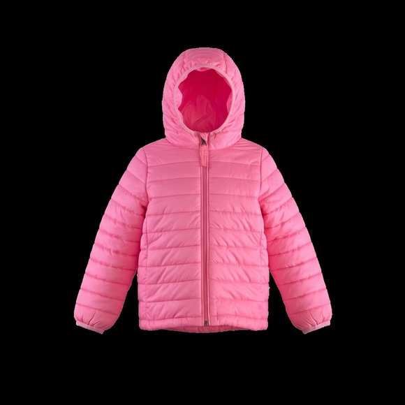 Amazon Essentials Other - Amazon Essentials Girls Neon Pink Hooded Puffer Jacket. Size XS 4/5